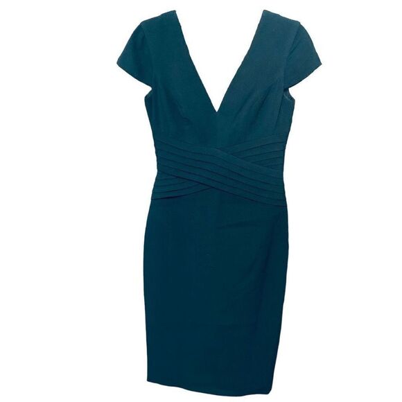 Dress The Population Dress Womens XS Dolores Cap Sleeve Stretch Hunter Green - Picture 1 of 6